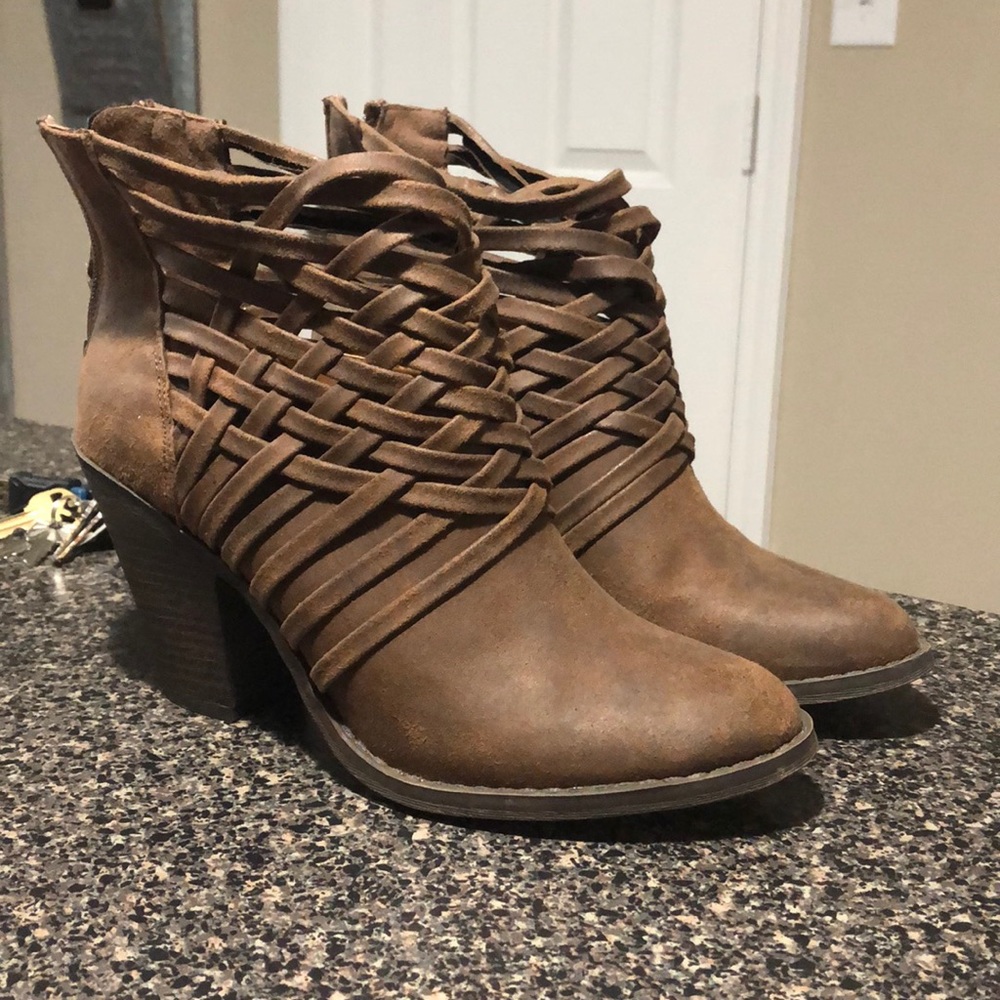 Women’s brown Fergalicious booties